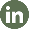 LinkedIn logo in color white with green background